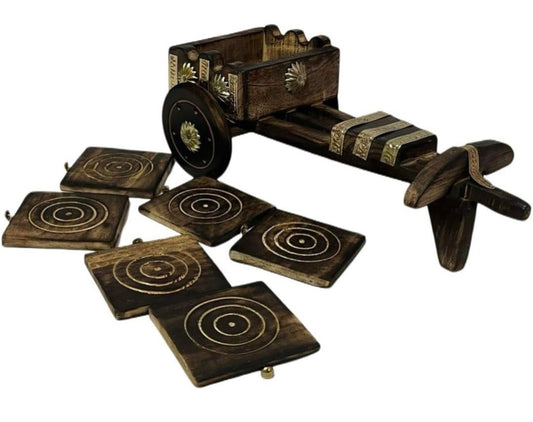 Gadha Bulk Cart Coaster Holder with Coasters – Heritage Meets Hospitality
