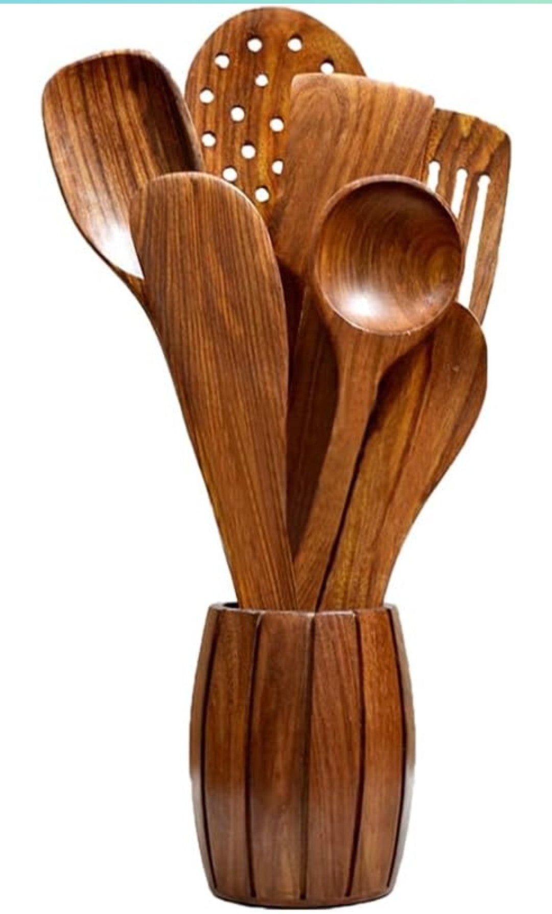 Wood Kitchen Tools Set – Natural, Durable & Antibacterial