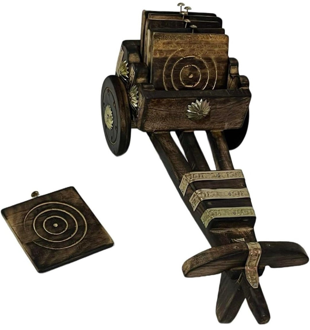 Gadha Bulk Cart Coaster Holder with Coasters – Heritage Meets Hospitality
