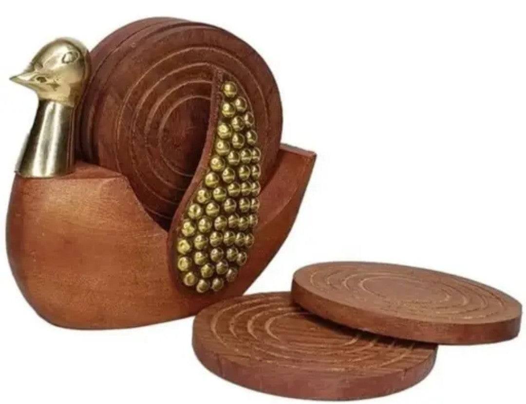 Whimsical Wooden Coaster Holder Set – Rocking Chair & More!
